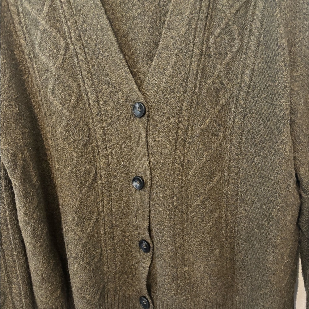 J. Jill Green Cardigan Sweater V-Neck Knit - Picture 6 of 15